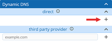 Screenshot showing where to generate credentials for dynamic DNS client app