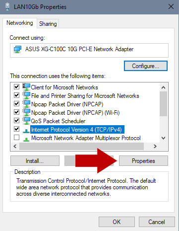Screenshot showing how to get to Windows 10 DNS settings Screenshot showing how to get to Windows 10 DNS settings